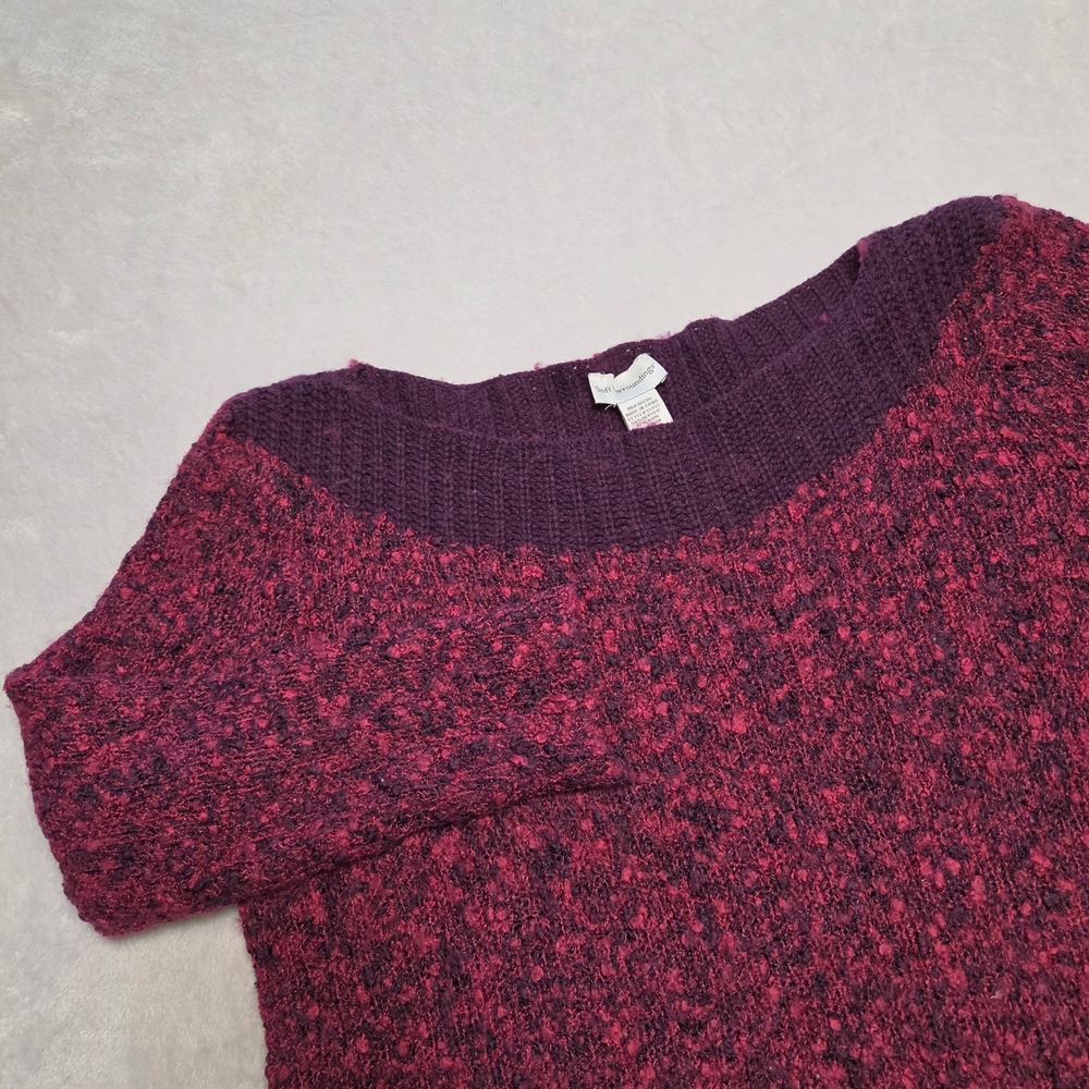 Soft Surroundings 3X Berry Plum Magenta Boucle Wool Blend Sweater Whimsigoth